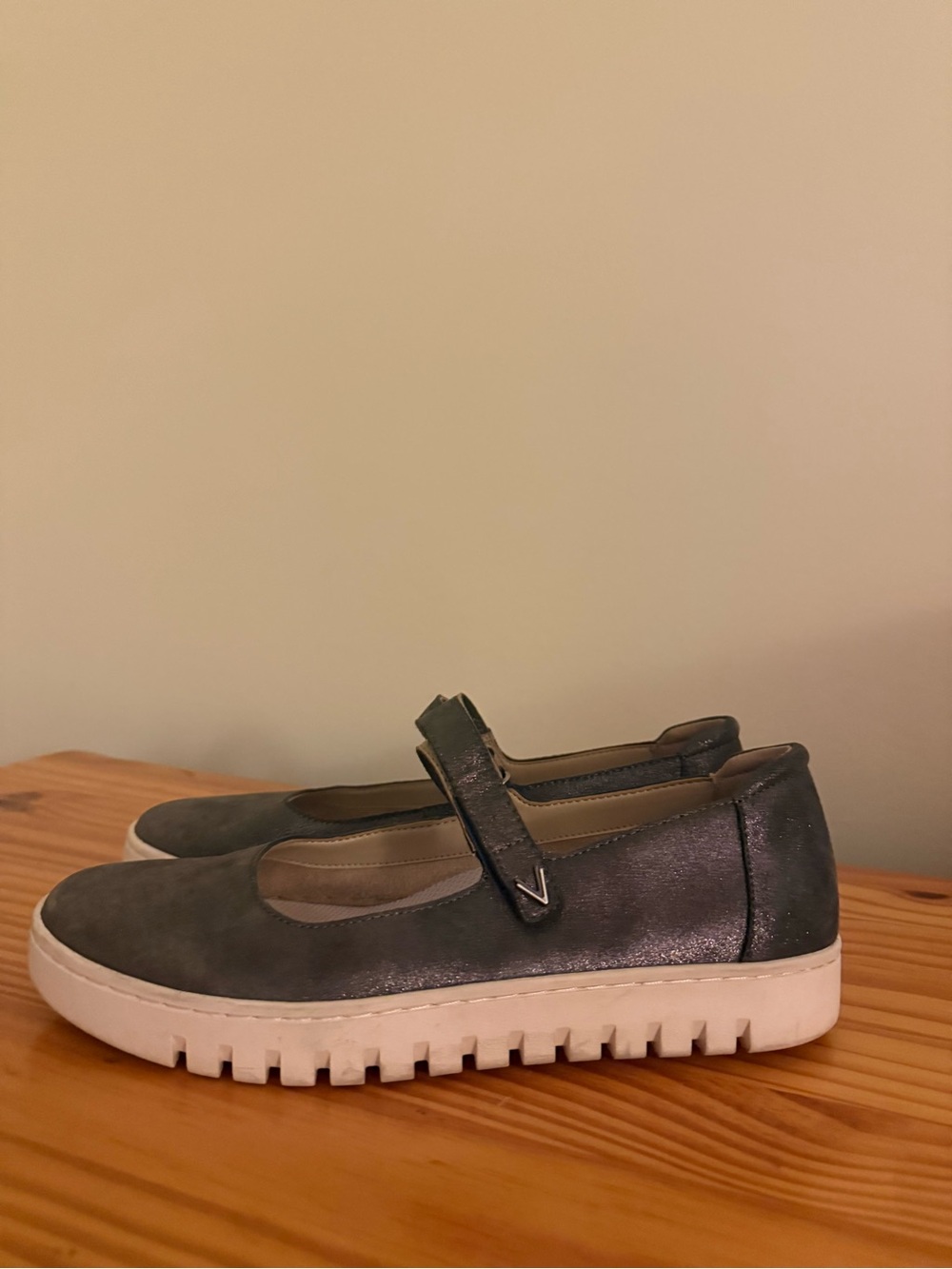 Ryka Gray Glitter Mary Jane Sneakers with White Platform - Picture 15 of 15